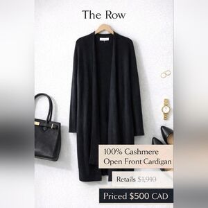 The Row 100% cashmere open front cardigan